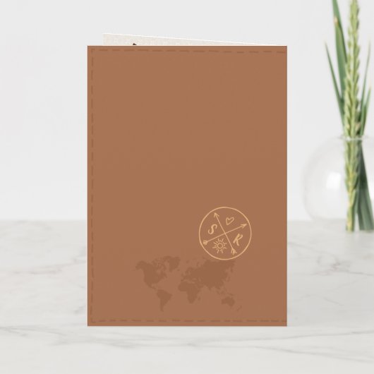 QR Code Boho Wedding Destination Passport Map Invi (Achterkant)