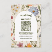qr code Boho Wildflower Botanische bruiloft Informatiekaartje (Voorkant)