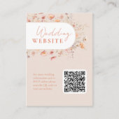 QR Code Boho Wildflower Bruiloft Website Informatiekaartje (Voorkant)
