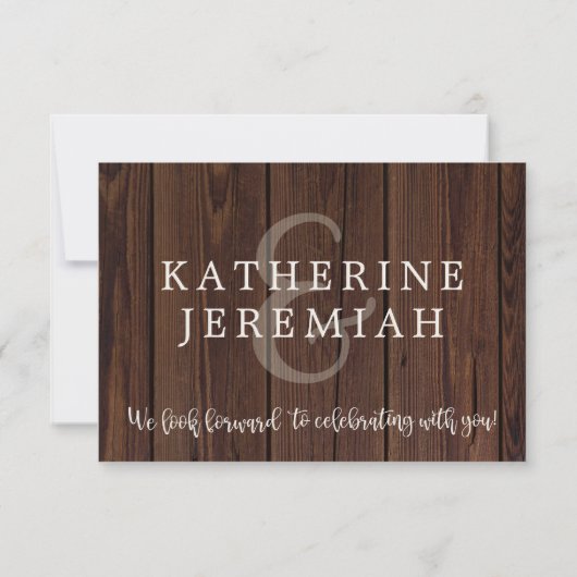 QR Code Bois Chaîne Lumières Dentelle Mariage RSVP (Dos)