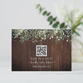 QR Code Bois rustique Mariage botanique RSVP (Debout devant)