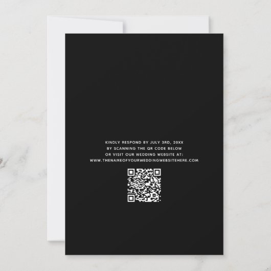 QR Code Bold Unique Typography Wedding Kaart (Achterkant)
