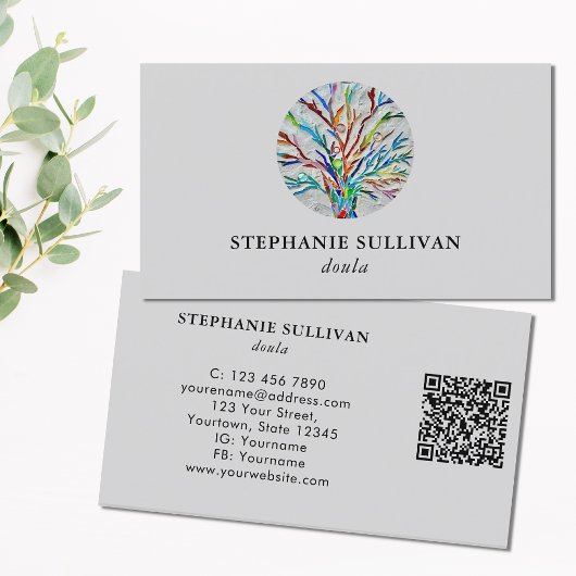 QR Code Boom van het Leven Doula Visitekaartje