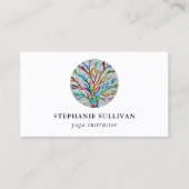 QR Code Boom van het Leven Yoga Instructeur Visitekaartje (Voorkant)