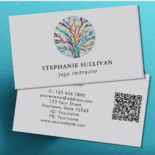 QR Code Boom van het Leven Yoga Instructeur Visitekaartje