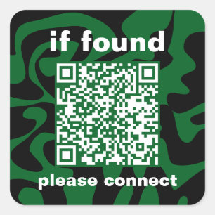 QR Code bosgroen groovy gevonden voorwerpen Vierkante Sticker