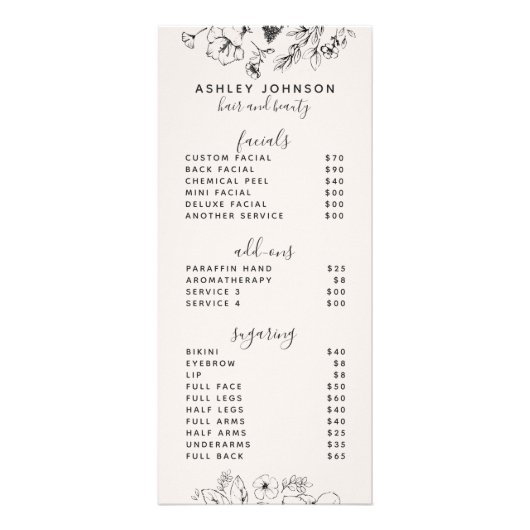 QR Code Botanical Blush Spa 3 Services Menu (Devant)