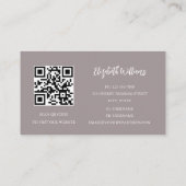 QR-code | Boterfly Moon Taupe beige Tan Gradient Visitekaartje (Achterkant)