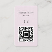 QR Code Boutique Elegant Minimalistisch Monogram Visitekaartje (Voorkant)