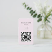 QR Code Boutique Elegant Minimalistisch Monogram Visitekaartje (Staand voorkant)