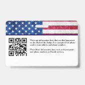 QR Code Brandweerman Medewerker Foto Naam ID Kaart Badge (Achterkant)