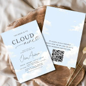 QR Code Bride staat op Cloud Nine Vrijgezellenfees Kaart