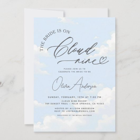 QR Code Bride staat op Cloud Nine Vrijgezellenfees Kaart (Voorkant)