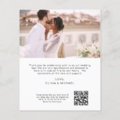 QR code bruiloft dank u fotokaart (Achterkant)