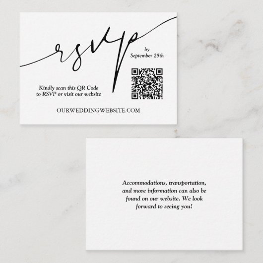 QR-code bruiloft Informatiekaartje (Voorkant / Achterkant)