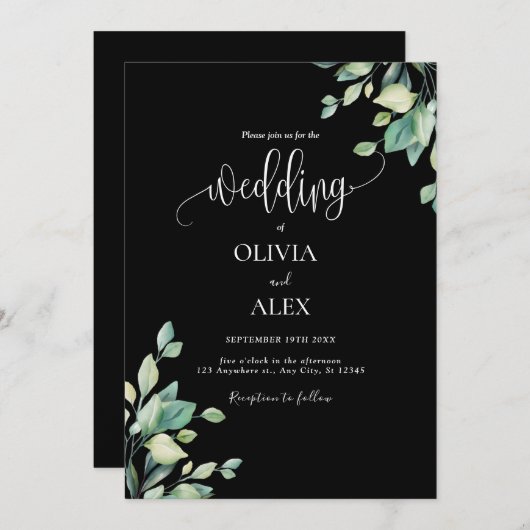 QR-code bruiloft Kaart (Voorkant / Achterkant)