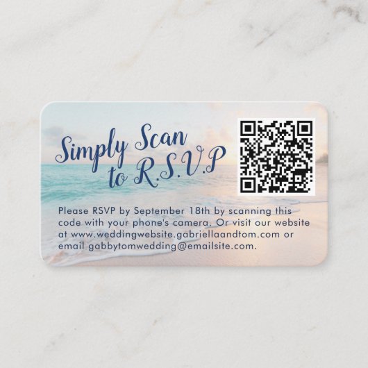 QR-code bruiloft RSVP-batchbestemming Informatiekaartje (Voorkant)