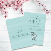 QR Code Bruiloft RSVP Online Eenvoudig Turquoise Informatiekaartje
