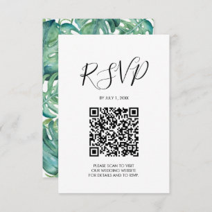 QR code Bruiloft RSVP Roze Tropische Behuizing Kaa