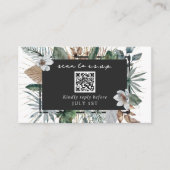 QR-code bruiloft RSVP tropische botanische behuizi Informatiekaartje (Voorkant)
