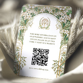 QR-code bruiloft website info Art Nouveau behuizin Informatiekaartje