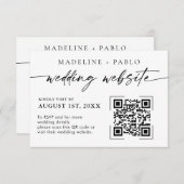 QR Code Bruiloft Website Kaart Mimalistisch Script (Voorkant / Achterkant)