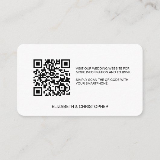 QR code bruiloft website Zitplaatsen gereserveerd  Informatiekaartje (Achterkant)
