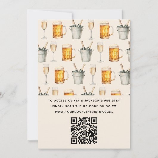 QR Code Bubbels & Brouwen Koppels Douche Kaart (Achterkant)