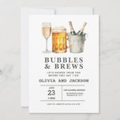 QR-code Bubbles & Brews Koppel Bruiloftsshowers Kaart (Voorkant)