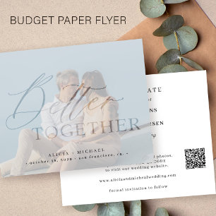 QR CODE budget moderne foto trouwkaart save the da Flyer