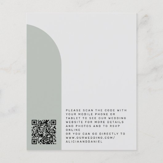 QR CODE-budget voor bruiloft Flyer (Achterkant)