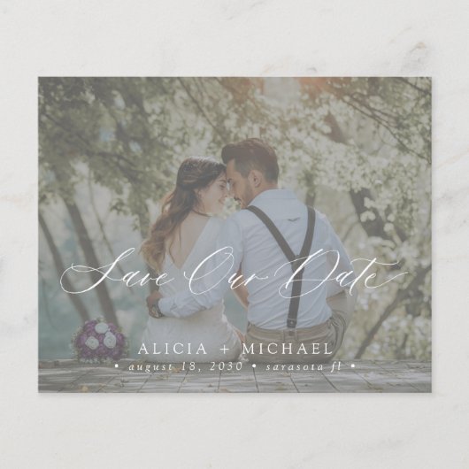 QR CODE budgetelegante fotobruiloft, behalve datum Flyer (Voorkant)