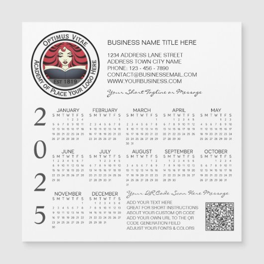 QR Code Business 2025 Kalender Logo (Voorkant)