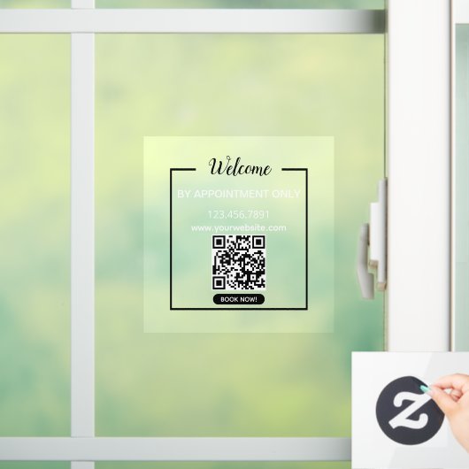 QR Code Business Boek nu Welkom Raamsticker (Huis)