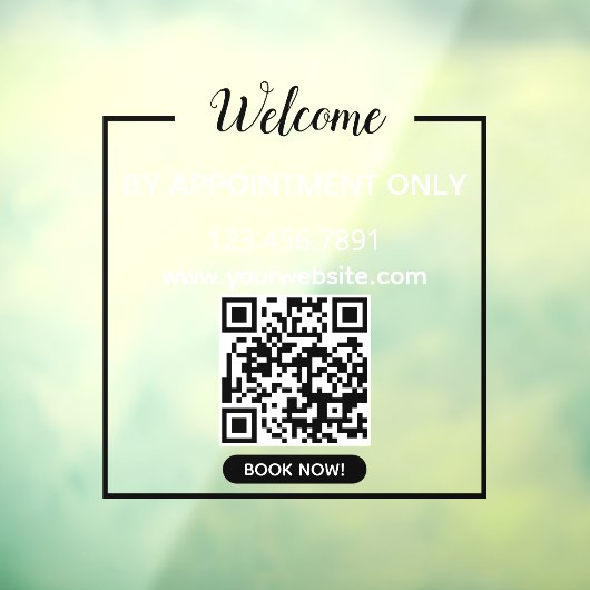 QR Code Business Boek nu Welkom Raamsticker (Vel 3)