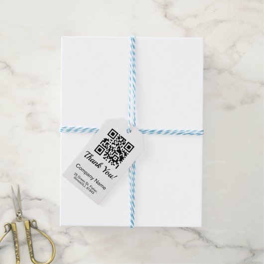 QR Code Business Hartelijk dank Cadeaulabel (Met Touw)