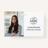 QR Code Business ID Kaart Modern Photo Employee Ba Badge (Voorkant)