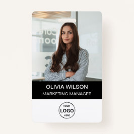 QR Code Business ID Kaart Modern Photo Employee Badge