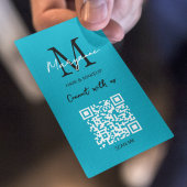 QR Code Business Logo Aqua Blue Visitekaartje