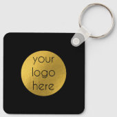 QR Code Business Logo Black Gold Minimalist Sleutelhanger (Achterkant)