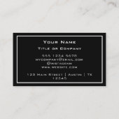 QR Code Business Logo Black minimalist Visitekaartje (Achterkant)