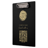 QR Code Business Logo Black Modern Klembord (Links)