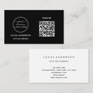 QR Code Business Logo   Black Modern Professional  Visitekaartje