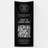 QR Code Business Logo Black Spandoek (Verticaal)