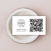 QR Code Business Logo | Eenvoudig minimalistisch w Visitekaartje