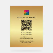 QR Code Business Logo Gold Modèle glamour (Recto)