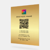 QR Code Business Logo Gold Modèle glamour (Angle)