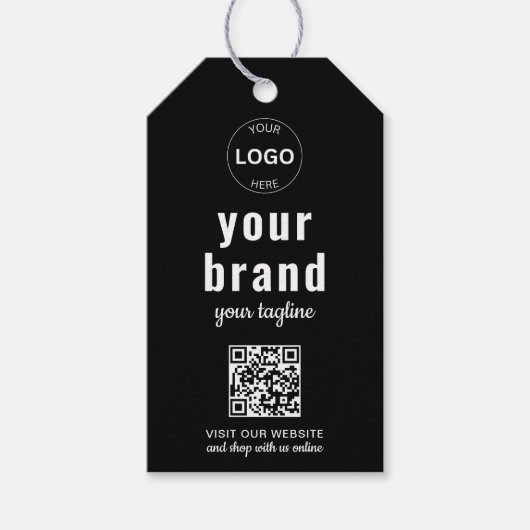 QR Code Business Logo Hang Label Prijs Swing Cadeaulabel (Voorkant)