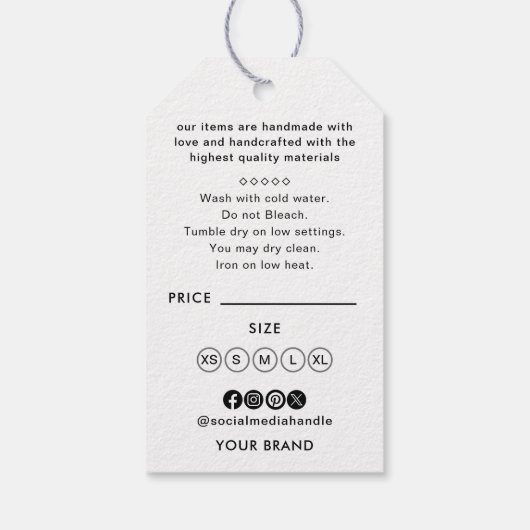 QR Code Business Logo Hang Label Prijs Swing Cadeaulabel (Achterkant)