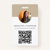QR Code Business Logo ID Kaart Zakelijke werknemer Badge (Voorkant)